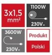 Przedłużacz bębnowy 10m IP20 4x2p+z 3x1,5mm2 PZB1-40-10Y (2)