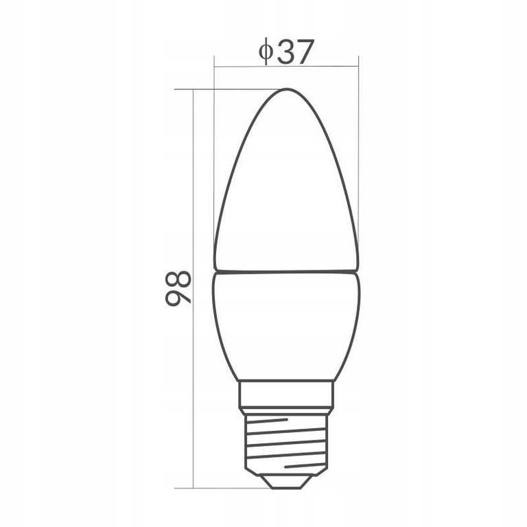 Źródło światła LED B35 E27 5W 3000K 450lm 180° AC220-240V ECO LIGHT (2)