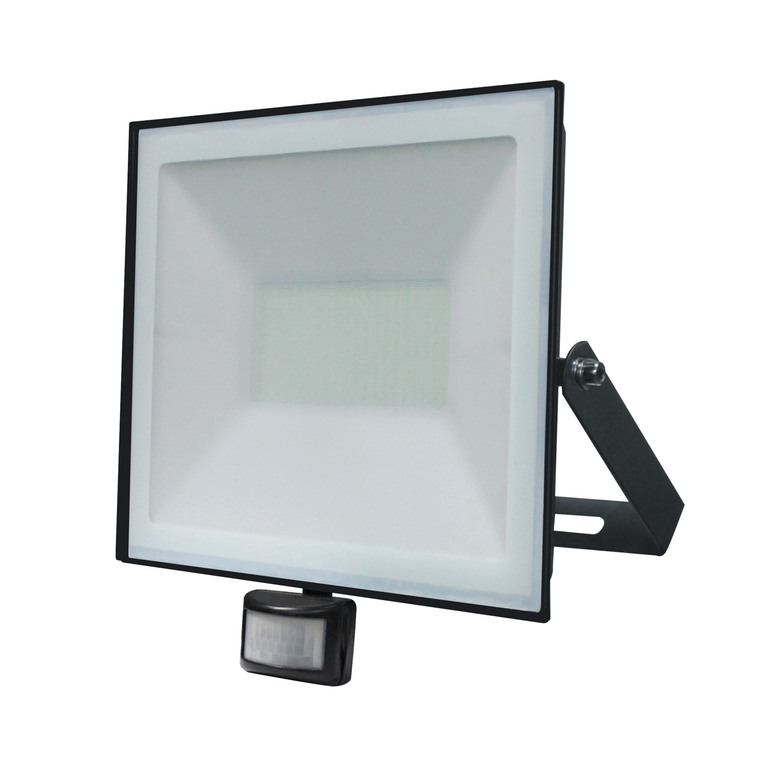 Naświetlacz LED 100W 9000lm 6400K 120° IP65 SLIM LUX z czujnikiem ruchu czarny