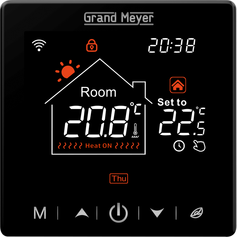 Programowalny termostat Grand Meyer SN-20 z Wi-Fi Czarny (1)