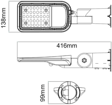 Oprawa uliczna LED 30W 4000K 3000lm 100° Ø60 IP65 120-240VAC (3)