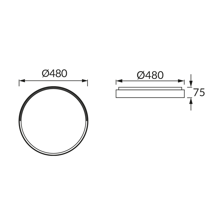 Plafoniera FARNA LED C 48W 3680lm 4100K 160° IP44 IDEUS (2)