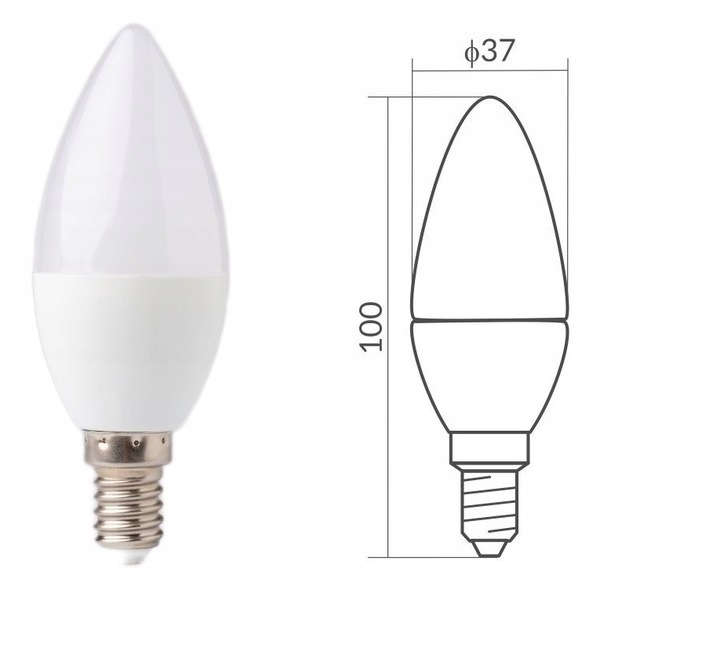 Źródło światła LED B35 E14 10W 3000K 900lm 180° AC220-240V ECO LIGHT (2)