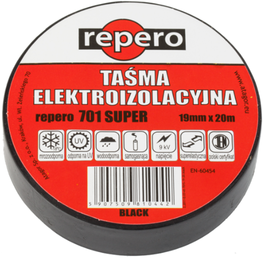 Taśma izolacyjna REPERO 701 19mm x 20m czarna