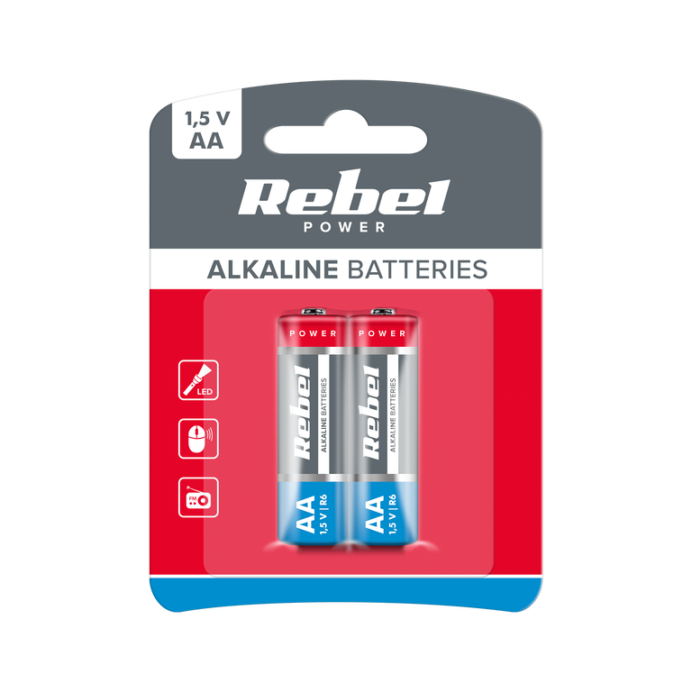 Baterie alkaliczne REBEL LR6 AA 2szt. (1)