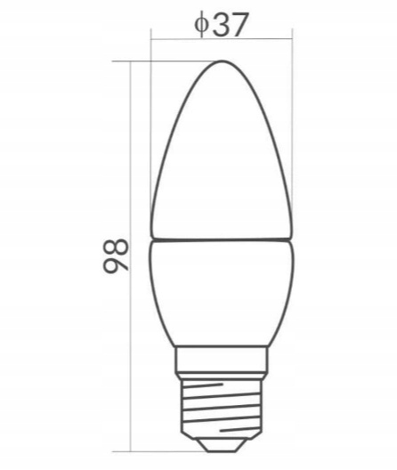 Źródło światła LED B35 E27 5W 4000K 450lm 180° AC220-240V ECO LIGHT (2)