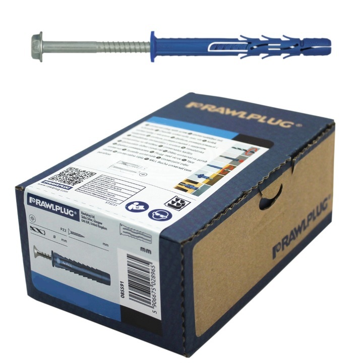 Kołek ramowy z kołnierzem R-FF1 10x100mm z wkrętem heksagonalnym 7,0x109mm T40/SW13 (opk. 25szt.) RAWLPLUG (1)