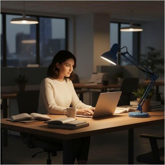 Lampa biurkowa AURIQ E27/1x60W IP20 niebieski LED2B  (3)