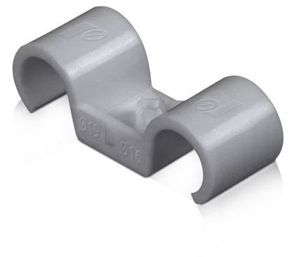 Uchwyt plastikowy posadzkowy 2-krotny do rurek instalacyjnych Ø20mm wzmocniony PA RAWLPLUG  (1)