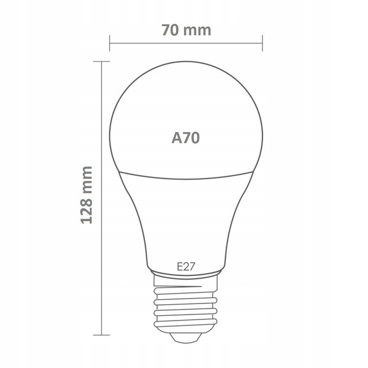 Źródło światła LED A70 E27 18W 4000K 1620lm 220° AC220-240V ECO LIGHT (2)