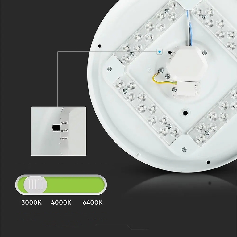 Oprawa oświetleniowa LED DOME 24W 1440lm 3000/4000/6500K IP20 Ø350x55mm (4)