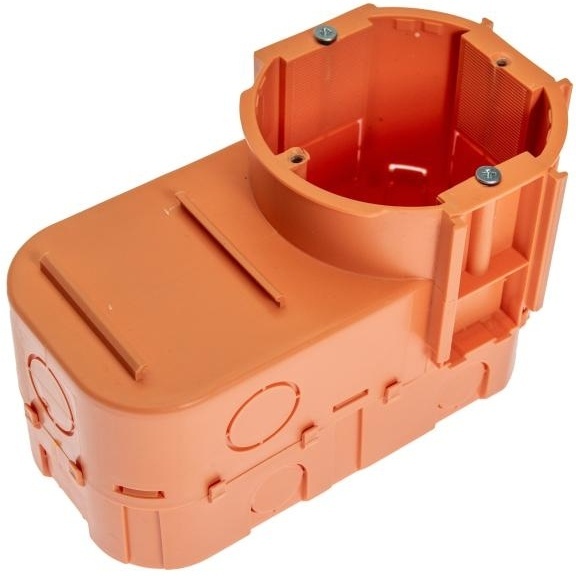 Puszka podtynkowa Ø68 głęgoka łączona z wkrętami pomarańczowa 81mm do elektroniki (1)