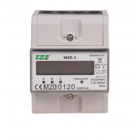 Licznik zużycia energii trójfazowy 80A WZE-3
