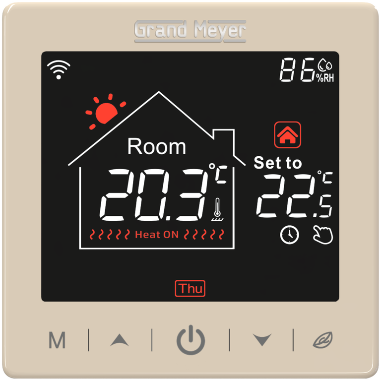 Programowalny termostat Grand Meyer SN-15 z Wi-Fi Złoty (1)